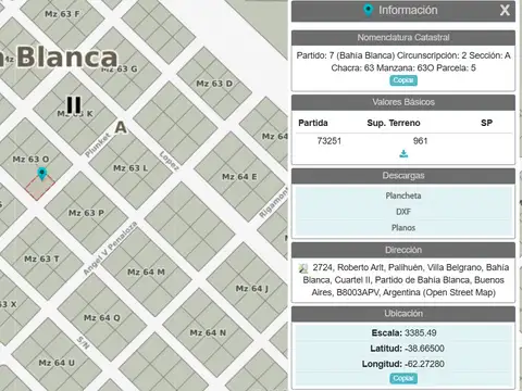 Terreno en Venta de 961,0 m2