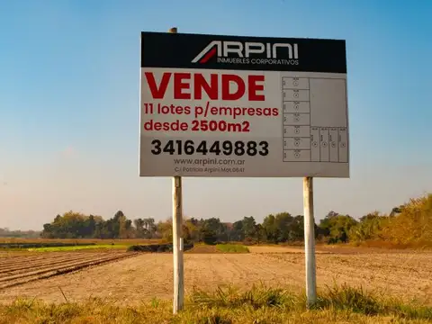 Lotes 2.500 m² - Loteo Industrial Gro. Baigorria