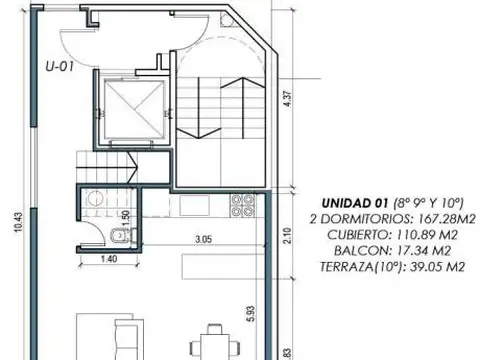 VENTA - Dúplex de 2 Dormitorios, 3 Baños con Terraza Exclusiva  - Pichincha, Rosario.