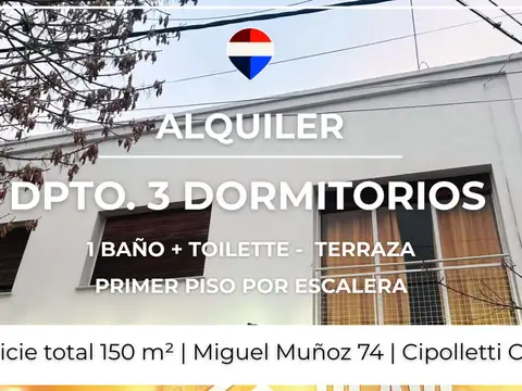 DEPARTAMENTO EN ALQUILER 3 DORM. - CIPOLLETTI