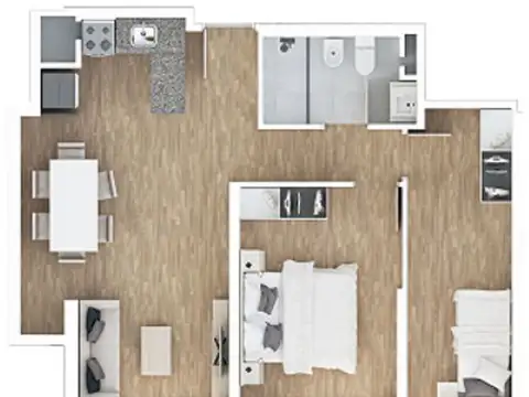 Departamento 3 ambientes con 1 baño