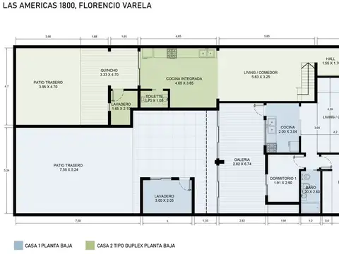 Casa 3 ambientes con 2 baños