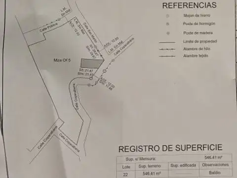 Terreno en Venta de 546,0 m2