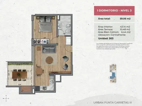 VENTA Apartamento de 1 dormitorio PUNTA CARRETAS