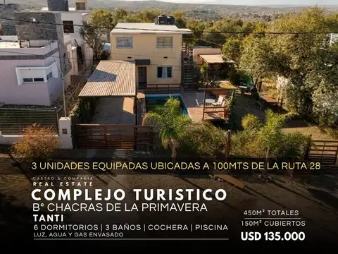 Complejo Turístico De 3 Unidades Equipadas A Mts De Ruta 28, En Chacras De La Primavera - Tanti