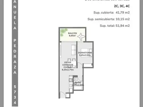 Departamento en Venta de 2 ambientes