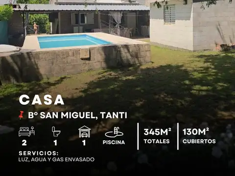 SE VENDE CASA 2 DORMITORIOS CON PISCINA Y QUINCHO EN TANTI