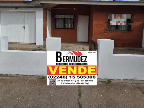 Venta Casa 3 Ambientes En Calle 72 Entre 3 y 4 Mar Del Tuyu, Excelente Ubicación 