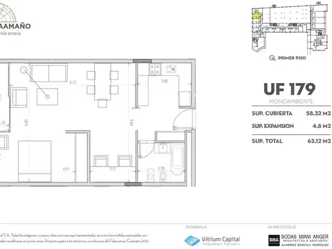 Departamento en Venta de 2 ambientes