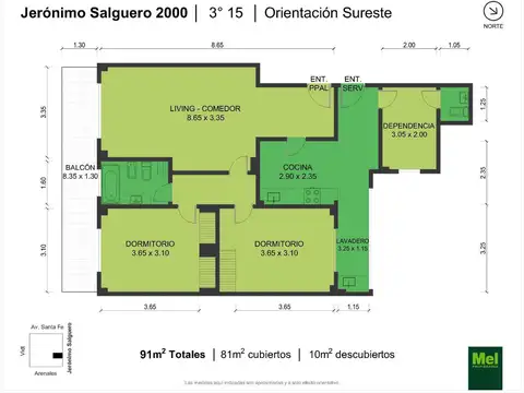 Jeronimo Salguero 2000, Piso 3