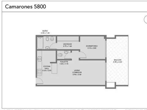 Camarones 5800, Piso 1