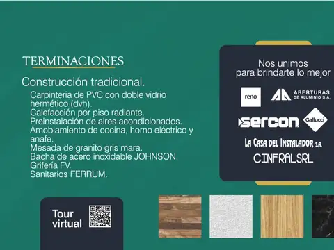 Depto Tipo Casa 3 ambientes con 2 baños