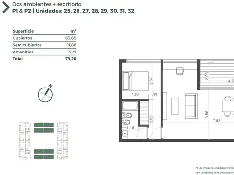Departamento en Venta de 1 dormitorio