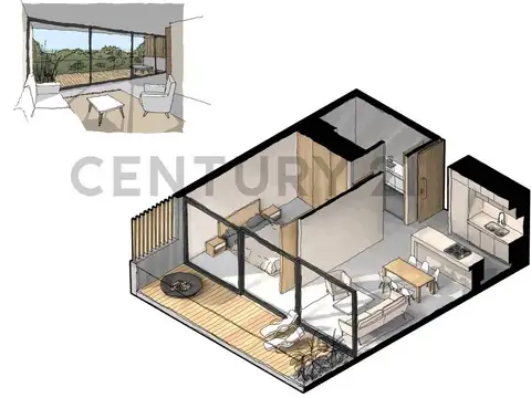 Departamento en Venta Pinamar Norte 2 dormitorios duplex En pozo