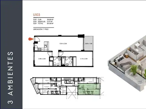 Departamento en Venta Apto profesional