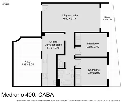 Depto Venta Almagro 3 Ambientes Con Balcón y Patio