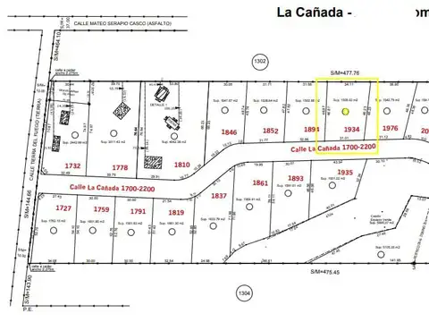 Terreno en Venta 46  mts Fondo