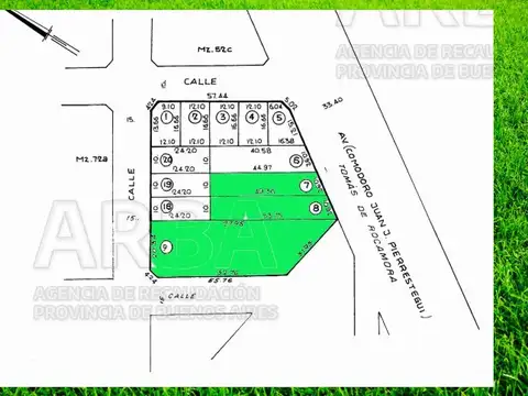 Terreno en Venta 53,79  mts Frente