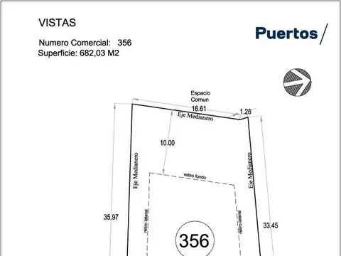 Lote en venta en Vistas, Puertos, frente a colegios.