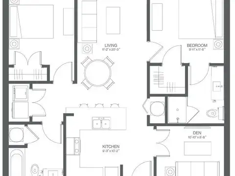 Departamento 3 ambientes con 2 baños