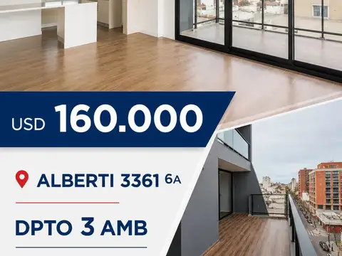 DPTO.  3 AMB. A ESTRENAR C/ BALCON Y PARRILLA