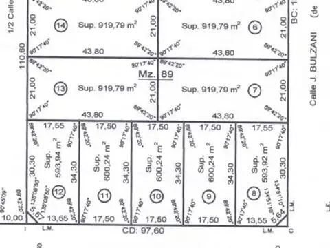Terreno en Venta de 593,0 m2