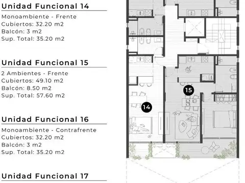 VENTA POZO - DEPARTAMENTO MONOAMBIENTE CON BALCON- MORENO
