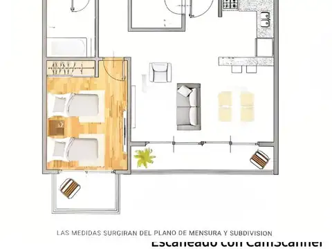 DEPARTAMENTO DE TRES AMBIENTES CON BALCON  AL FRENTE