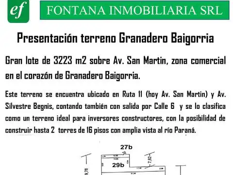 Av. San Martin (Ruta 11) y Av. SIlvestre Begnis.