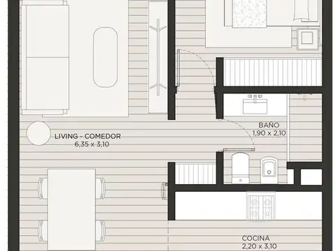 Departamento en Venta de 1 dormitorio