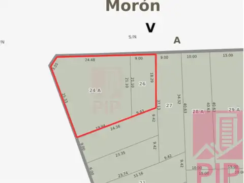 Terreno en Venta 24  mts Fondo