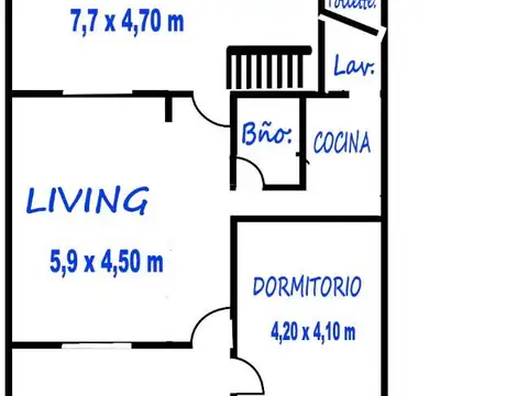 Casa 3 ambientes con 2 baños