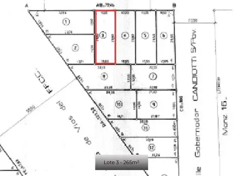 Terreno en Venta de 265,0 m2