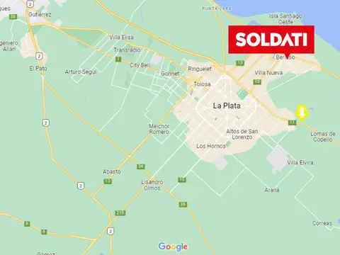Venta sobre Ruta 11 campo en La Plata para loteo o emprendimiento