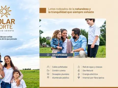 VENTA LOTE BARRIO ABIERTO SOLAR NORTE