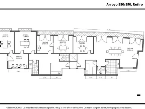 Oficina 8 ambientes con 3 baños