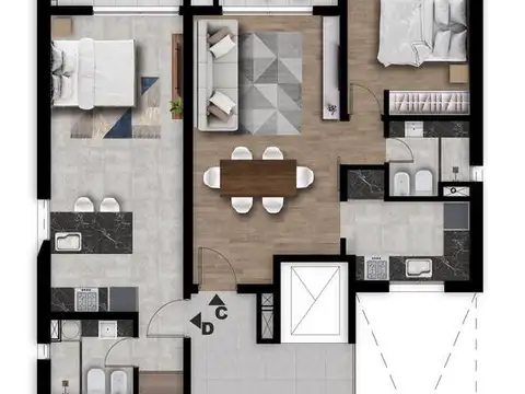 Departamento Monoambiente con 1 baño