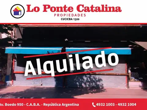 Excelente Local comercial en ALQUILER -Boedo 800-
