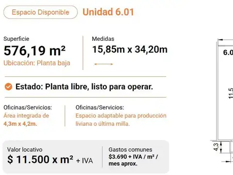 Galpon en Alquiler en José León Suárez, $ 6.624.000