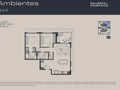 Departamento en Venta de 3 ambientes