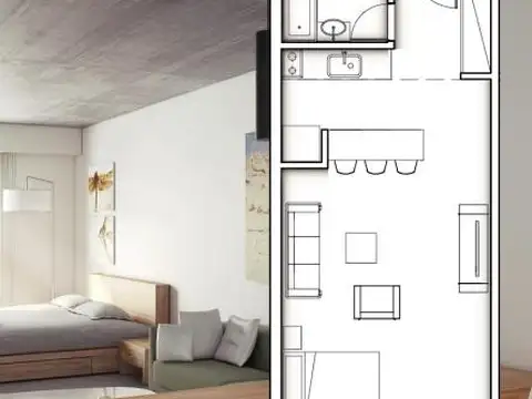 Departamento en Venta de Monoambiente