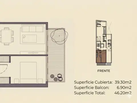 Departamento en Venta de 1 dormitorio