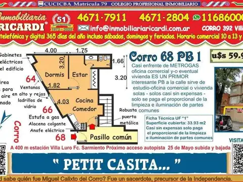 Av. Corro 68 , Piso PB