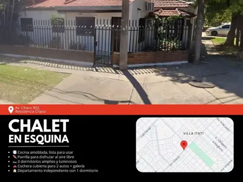 Chalet en esquina sobre Av. Chaco 902