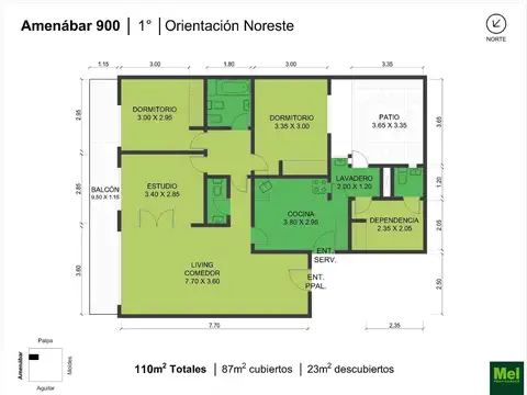 Amenábar 900, Piso 1