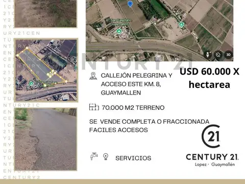 ACCESO ESTE  Y CALLEJON PELEGRINA, KM. 8 GUYAMALLÉN , MENDOZA , Piso 0