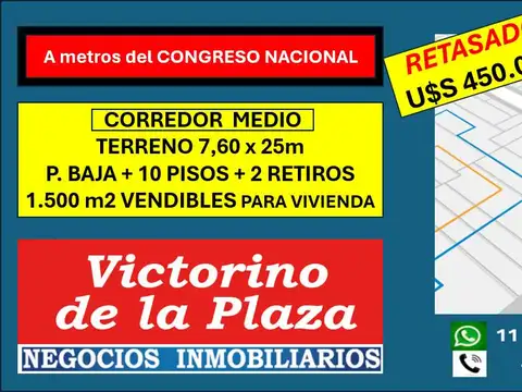 Terreno en Venta Congreso Balvanera - 2400 m² Construibles