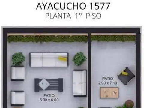 Venta departamento dos dormitorios con balcón en Barrio Martin Rosario