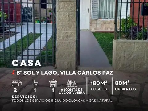 Venta Casa De 2 Dormitorios A 100Mts De La Costanera En Barrio Sol Y Lago, Villa Carlos Paz