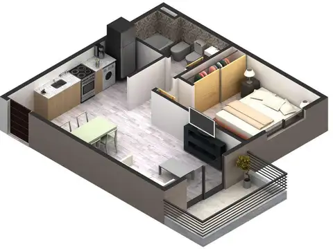 Departamento en Venta de 1 dormitorio